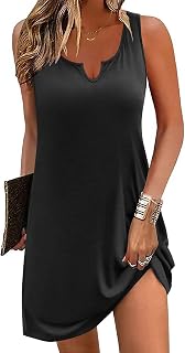 Ekouaer Women's Tank Nightgown V Neck Sleepshirts Soft Sleeveless Chemise Nightdress S-XXL