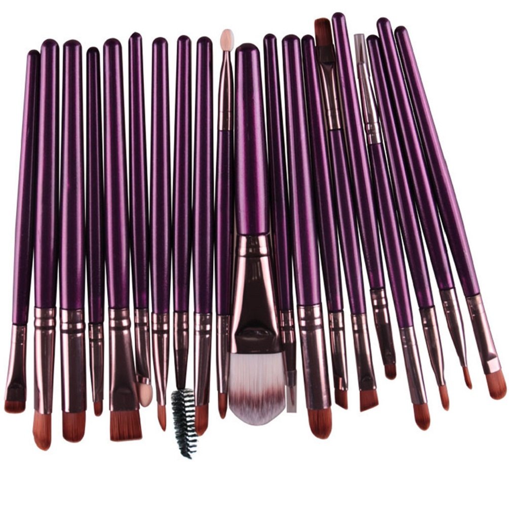 MELADYPro 20pcs Multi-function Cosmetic Powder Foundation Eyeshadow Eyeliner Lip Makeup Brushes Sets (Purple-Black) : Beauty & Personal Care