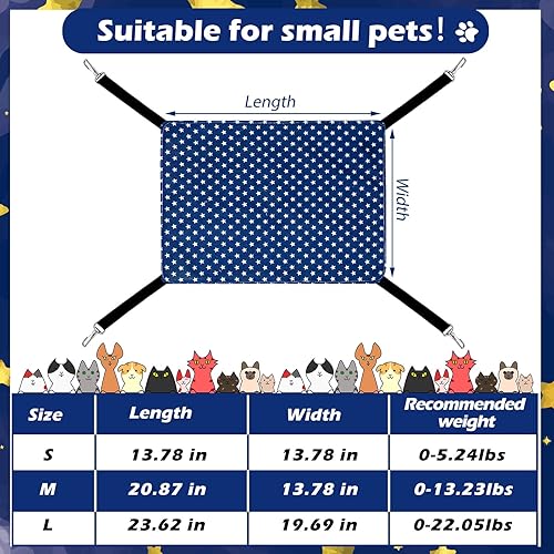Vista 31 de Jetec Hamaca reversible para gatos, 2 piezas, suave, transpirable, para mascotas, con correas ajustables y ganchos de metal, cama colgante de doble