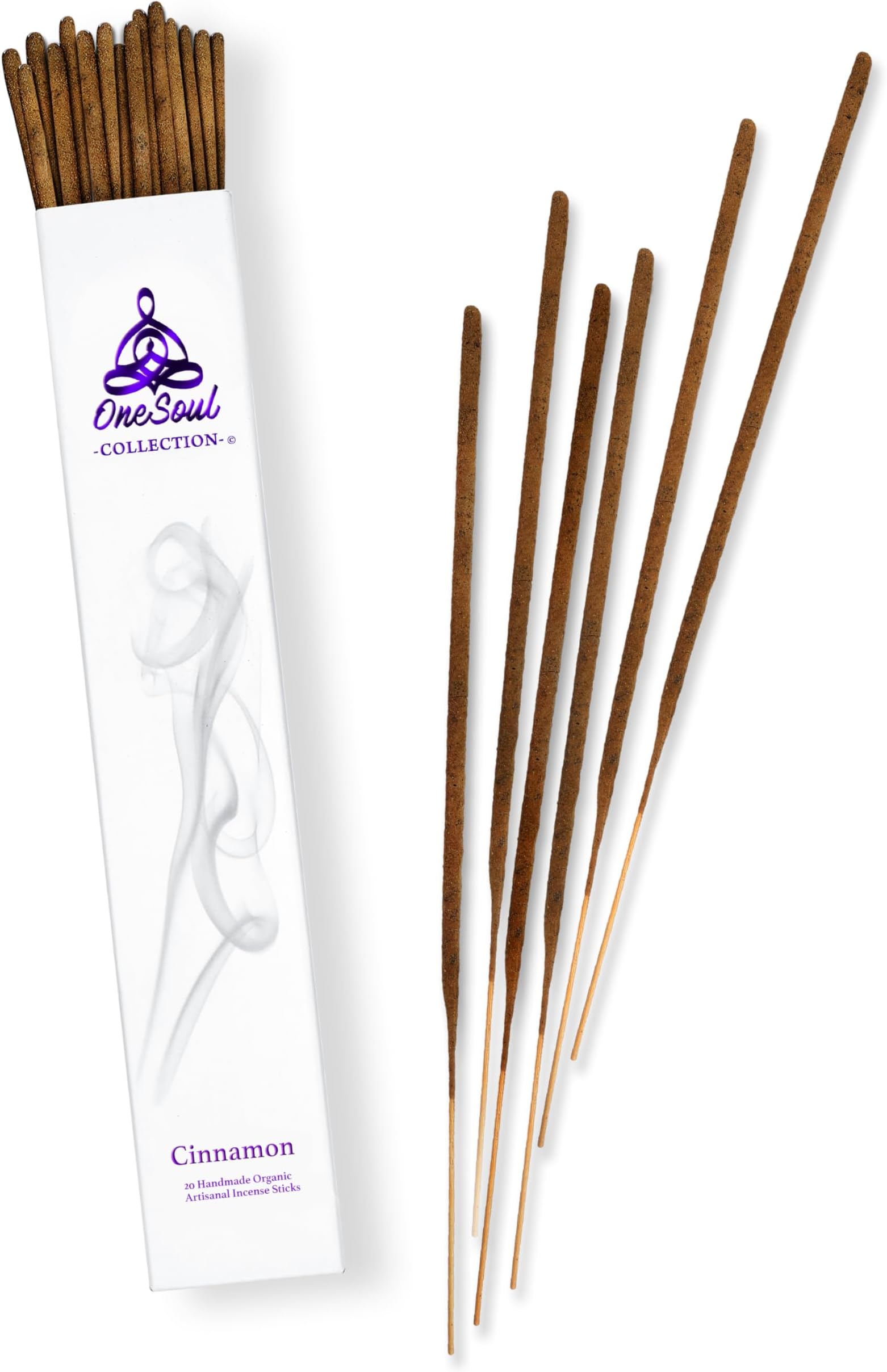 Cinnamon Incense Sticks, Natural Incense Sticks, Insence-Sticks for Aromatherapy, Hand-Rolled Artisan Meditation Incense, Spiritual Gift, 90-Minutes Burn Time, 11 Inches, Pack of 20