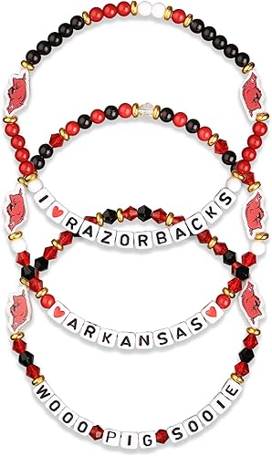 Miniatura 98 de FOCO NCAA unisex-adulto Paquete de 3 Pulseras de la Amistad con Cuentas con Logotipo de Equipo Universitario de la NCAA Oficialmente Licenciadas