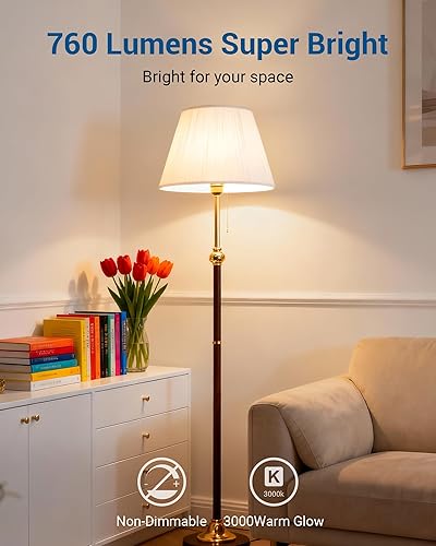 Vista 2 de DEWENWILS Paquete de 8 bombillas LED A19, 760 LM, bombillas cálidas de 3000 K, bombilla LED E26 de ahorro de energía de 60 vatios, bombilla