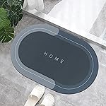 Rubber Bath Mat 4 MM,Anti-Skid Water Soaking Bathroom Rug Door,Floor mat, Soft Quick Dry Water Absorbent Mat for Home Office 40x60cm- Blue