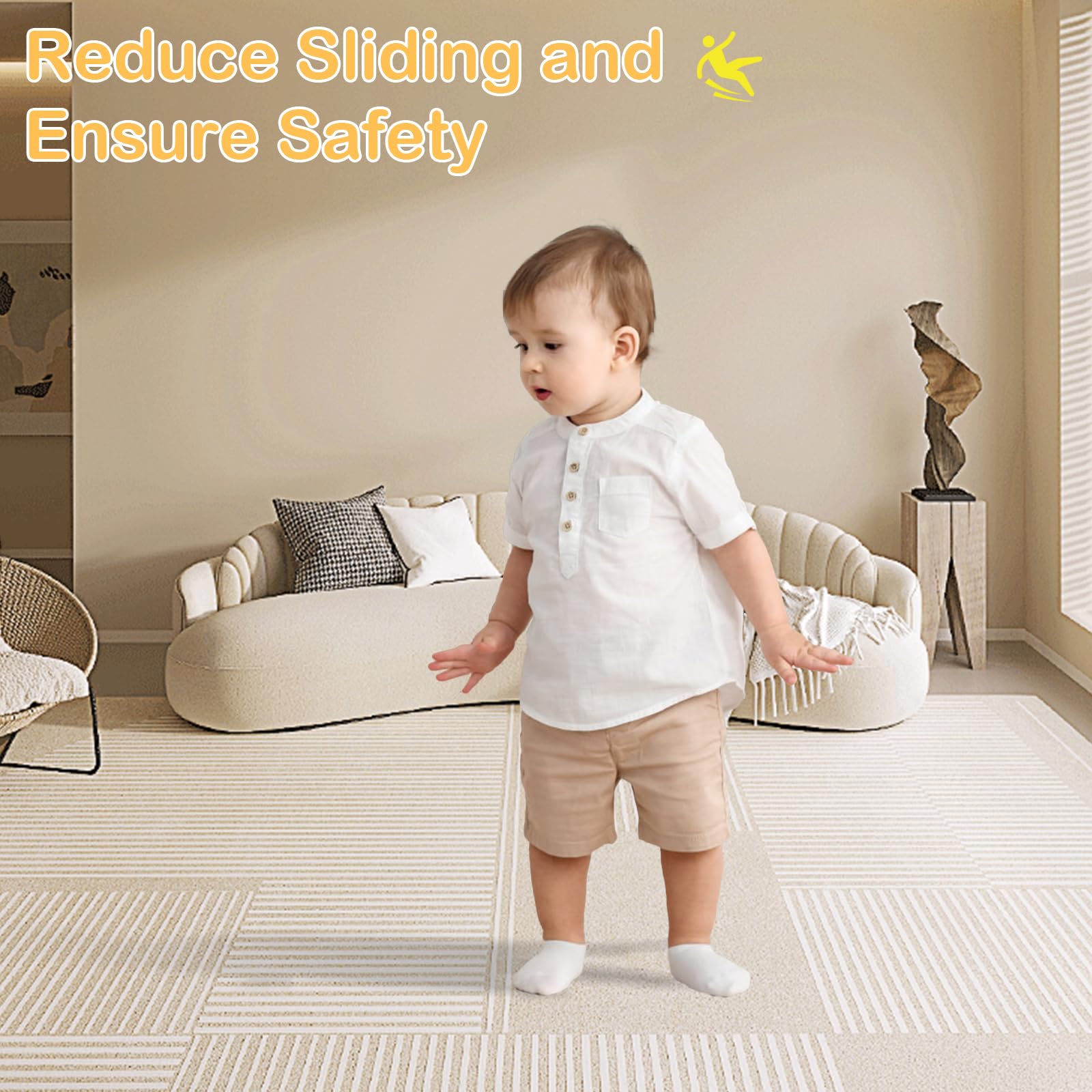 Antiscivolo Per Tappeti 80x150 Cm | Rete In PVC Tagliabile | Doppia Faccia Adesiva | Per Pavimenti Sicuri - Foto 3