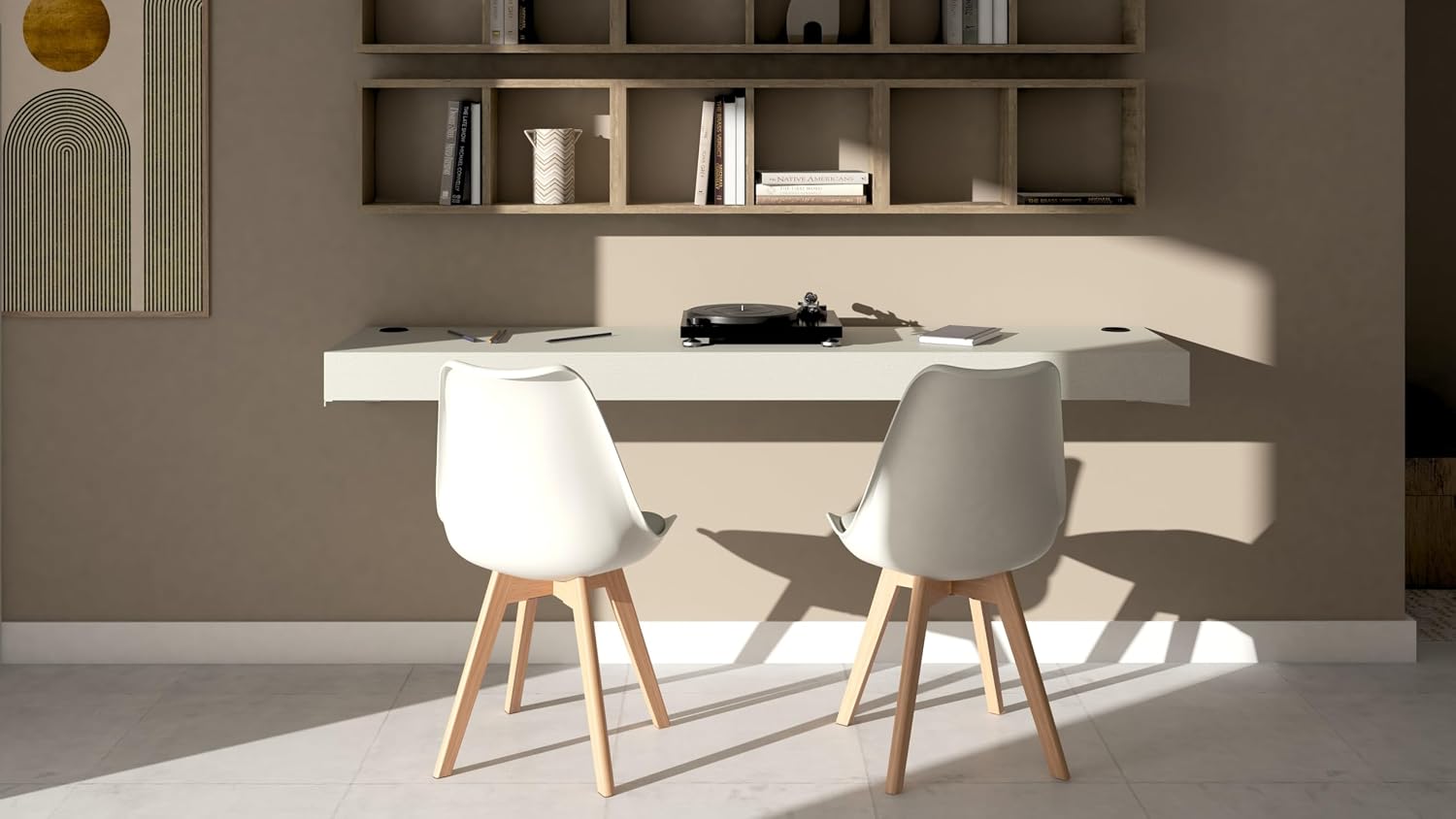 Mobili Fiver, Wall-Mounted Cube Shelf, First, Ashwood White, Made in Italy
