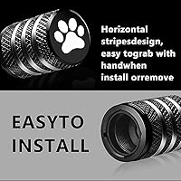 Vista 4 de gunhunt 5 tapas para neumáticos de automóvil con patas de perro, cubierta de vástago de válvula de neumático, tapa de válvula de aleación