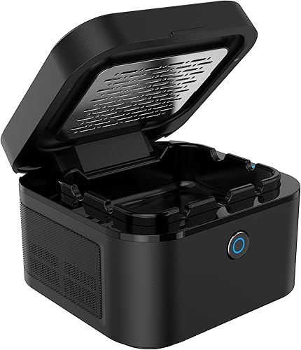 Cenicero sin humo, cenicero de humo multifuncional con USB recargable, filtro HEPA humo para el hogar, oficina (negro)