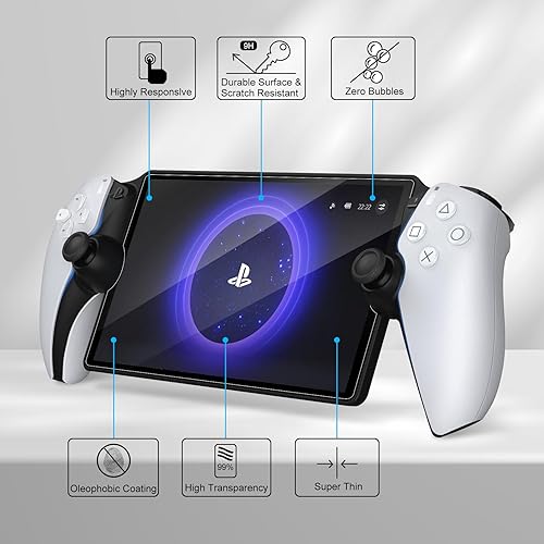Miniatura 9 de Fintie - Protector de pantalla para PlayStation Portal Remote PlayStation, película protectora de vidrio templado de dureza 9H, antiarañazos y