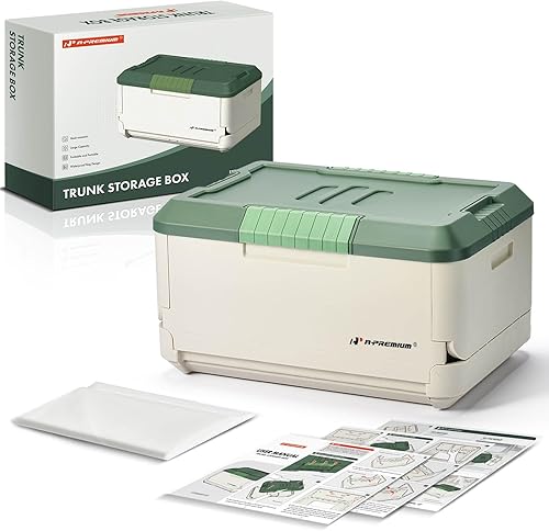 A-Premium Organizador de maletero plegable multifuncional y caja de almacenamiento, caja de almacenamiento portátil para automóvil con bolsa