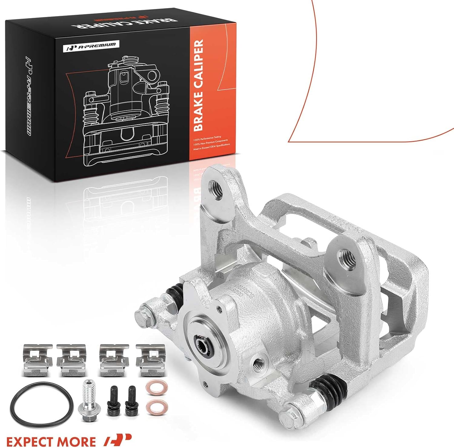 A-Premium Disc Brake Caliper Assembly with Bracket Compatible with Chevrolet, GMC Vehicles - Silverado 1500, Silverado 1500 LTD, Colorado, Sierra 1500, Canyon, Hummer EV Pickup - Rear Left Driver Side