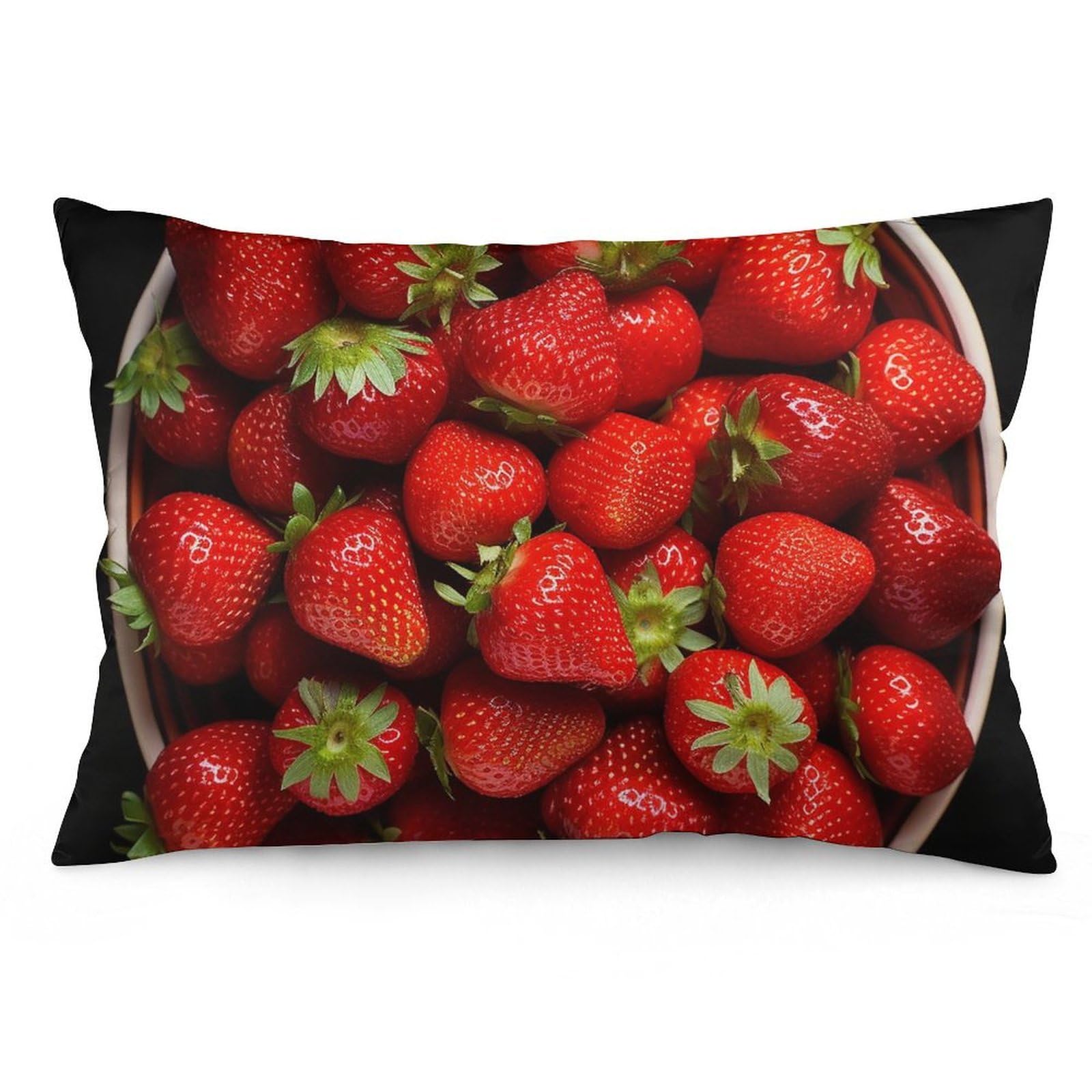 NTVOWPZO 2 Pack Decoration Throw Pillow Covers 16 "x24 Pillowcases Covers Strawberries in Bowl Pillowcases Modern Farmhouse Home Decor Sofa Cushions Covers for Couch Bed Living Room