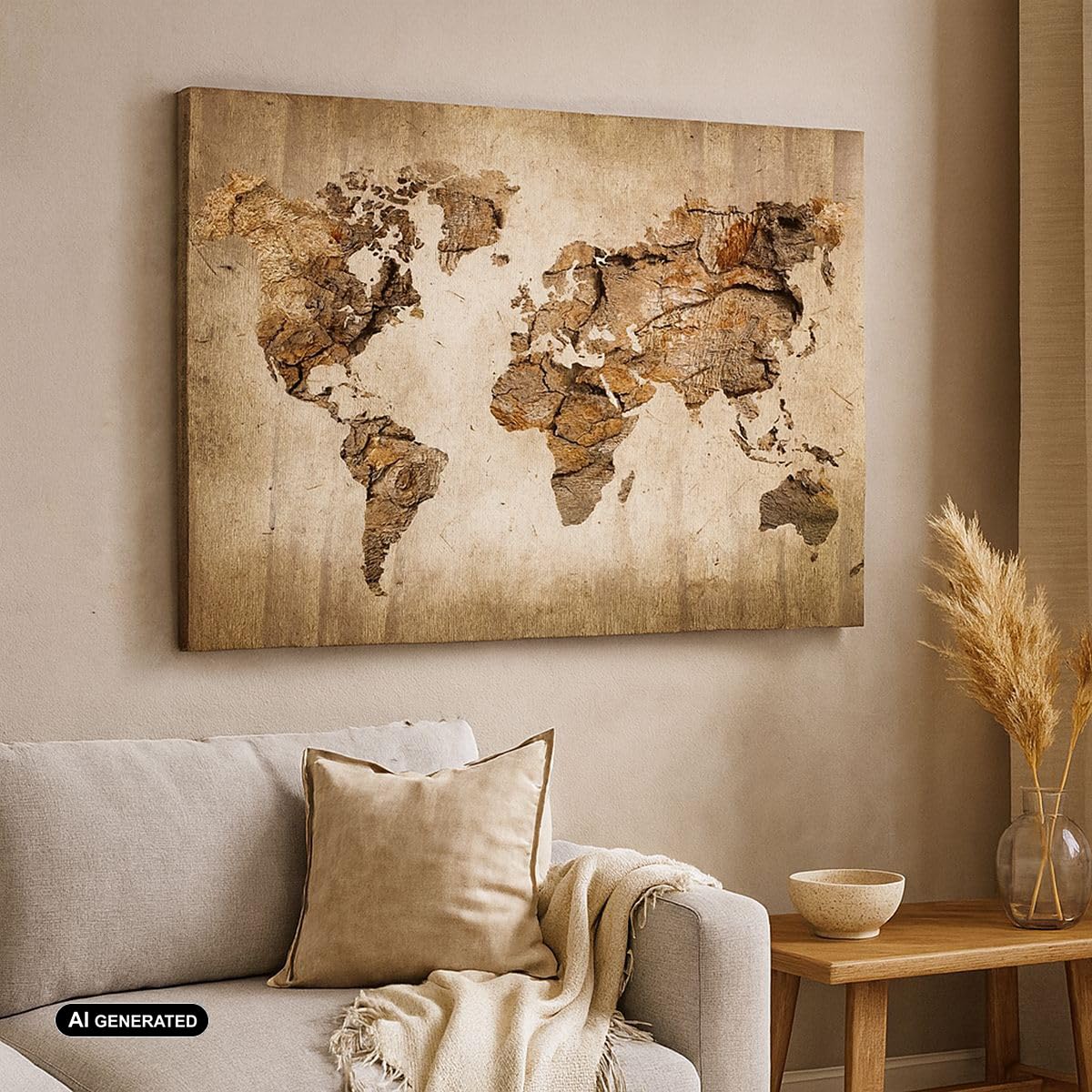 ARTTOR Moderne Impression sur Toile 100x70cm Image Tableau Decoration Murale carte monde moderne Grand Tableaux Decoratifs Muraux Chambre Horizontal Deco Cadre Décoration Salon Art Wall AA100x70-3590