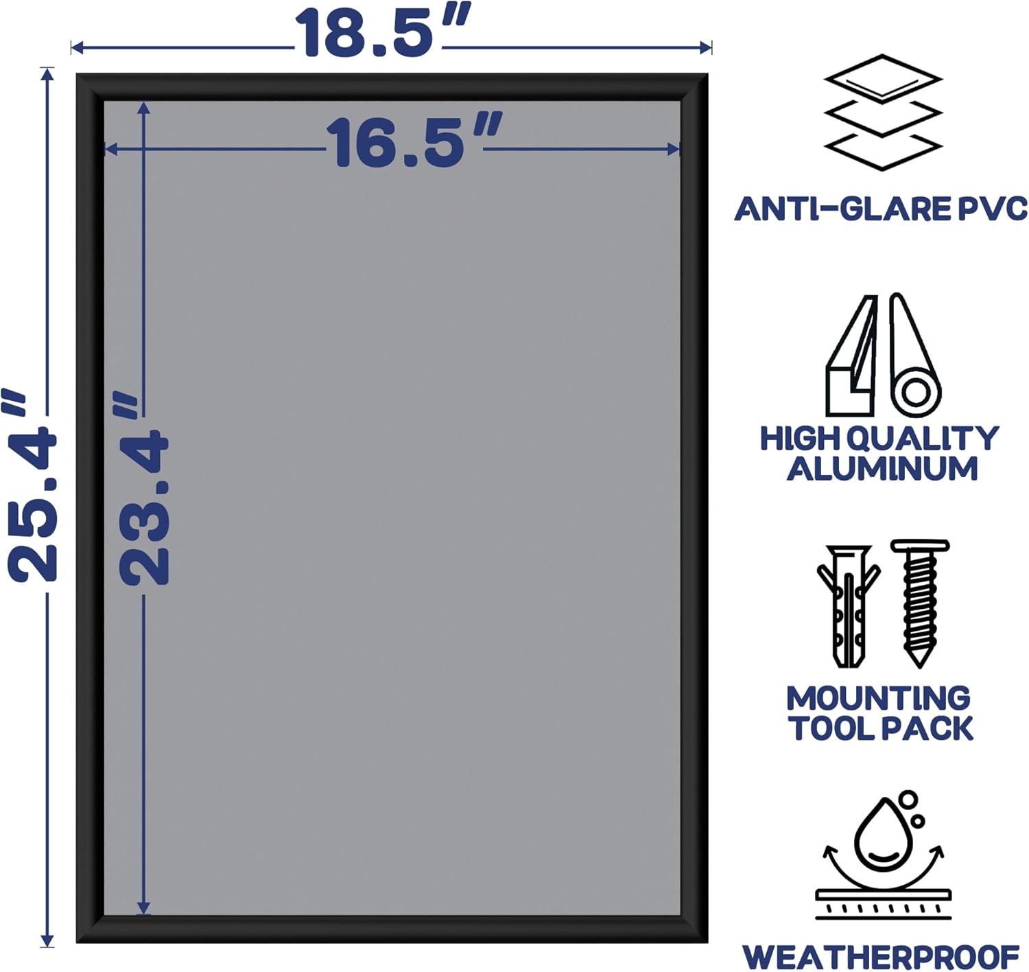 INNOVART Aluminum Snap Frame for Poster 16” x 24”, Front Load Snap Frame Poster with PVC Protective Film for A2 Size, Waterproof Metal Picture Frame Wall Mounting, Easy Open Aluminum Display Profile