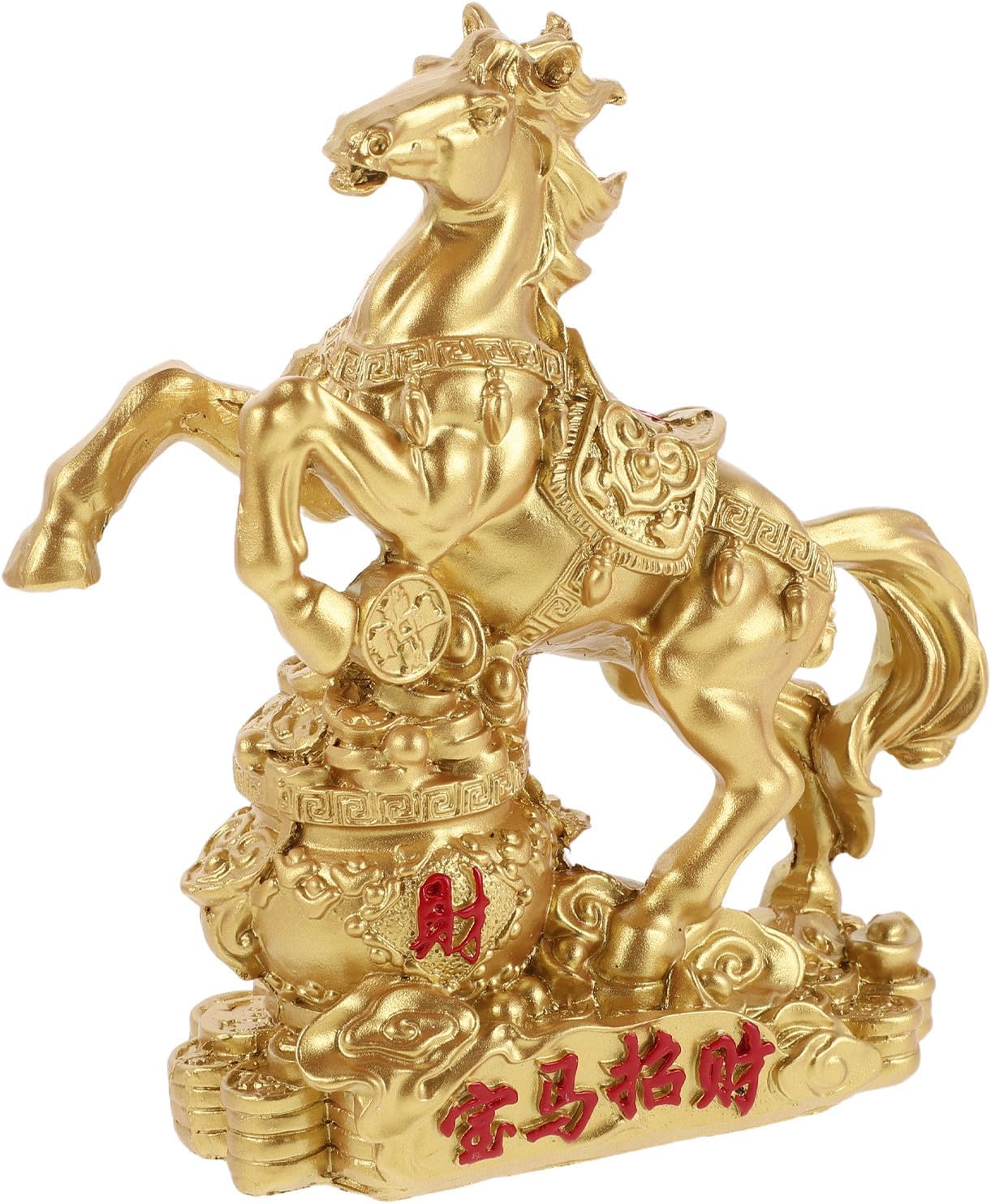 IMIKEYA Chinese Feng Shui Horses Statue - 2026 Lunar New Year Resin Horse Figurine - Zodiac Animal Sculpture Home Office Tabletop Bookshelf Ornament