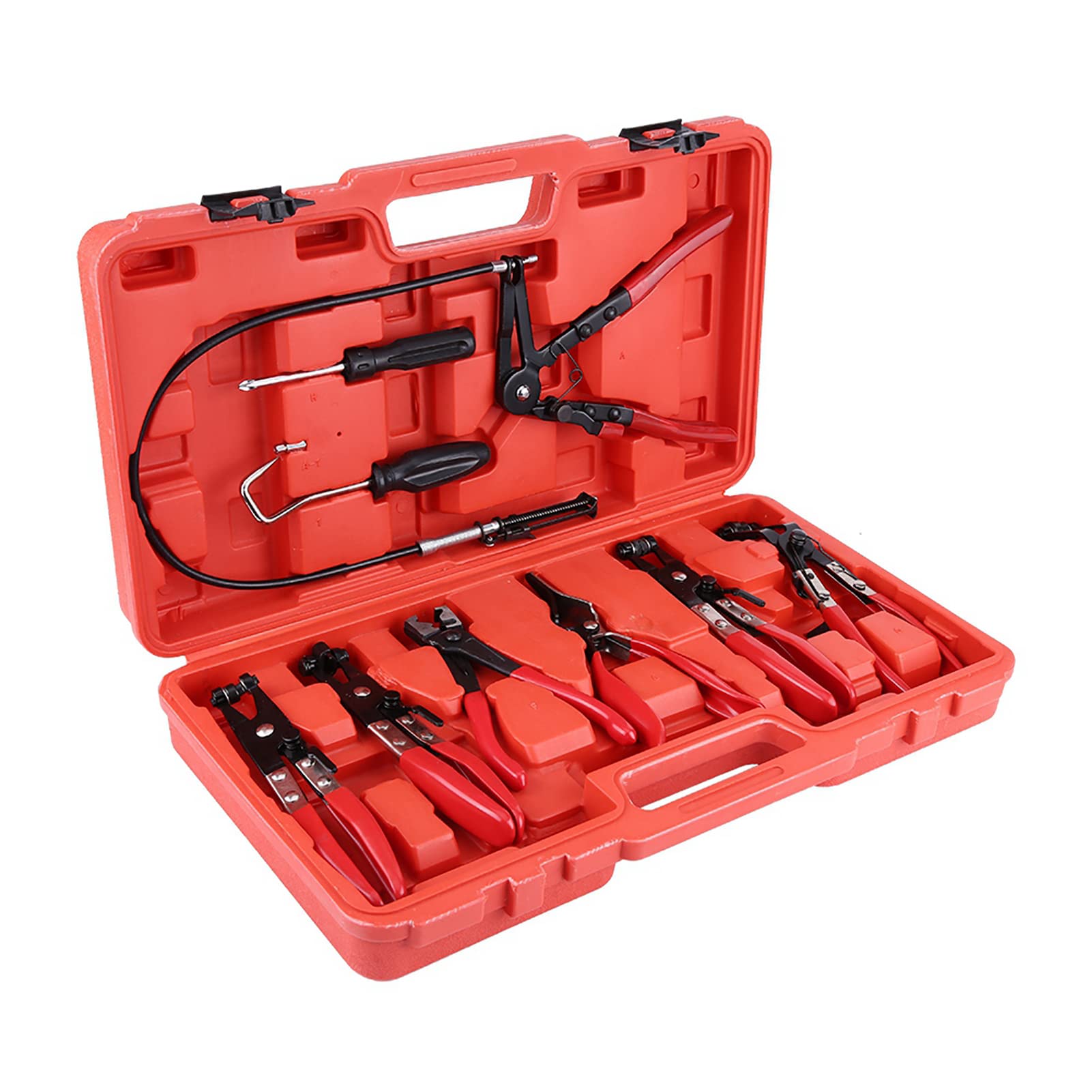 Dioche Set Jaw Juego de 9 Alicates de Abrazadera de Manguera Flexible con Mandíbula y Banda en ángulo, Herramientas Automotrices para Reparación de Automóviles, Fácil Instalación y Extracción