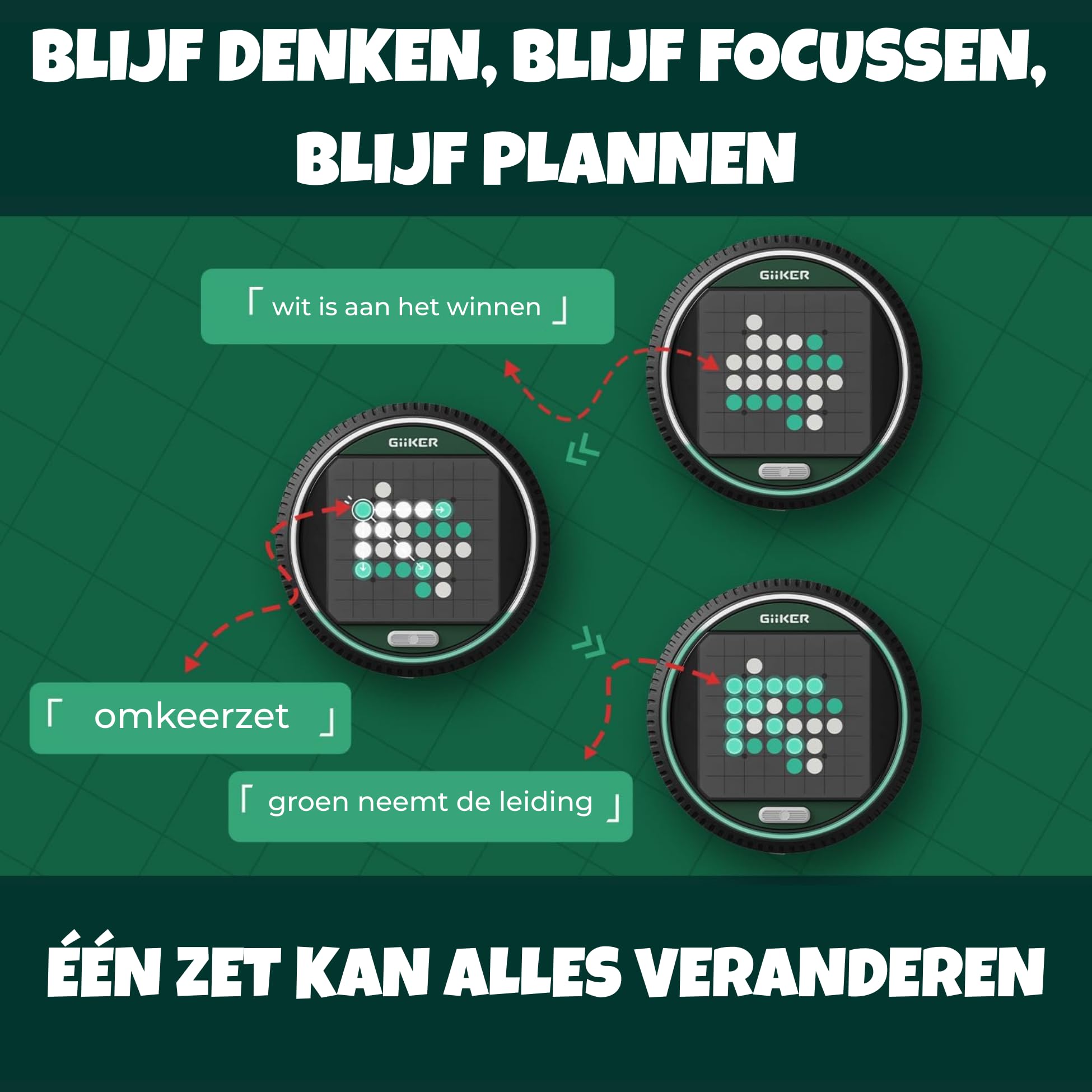 GiiKER Super Reversi - 8x8 Slim gra planszowa LED | Gra strategiczna Reversi/Othello | Solo AI + 2 graczy | 500 poziomów wyzwań | Od 6 lat