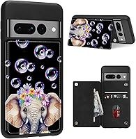 Vista 34 de Funda para Google Pixel 7 Pro con ranura para tarjetero, funda de piel sintética, doble cierre magnético y cubierta duradera de TPU a prueba