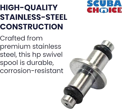 Miniatura 4 de Scuba Choice Buceo HP Bobina giratoria con junta tórica, color plateado