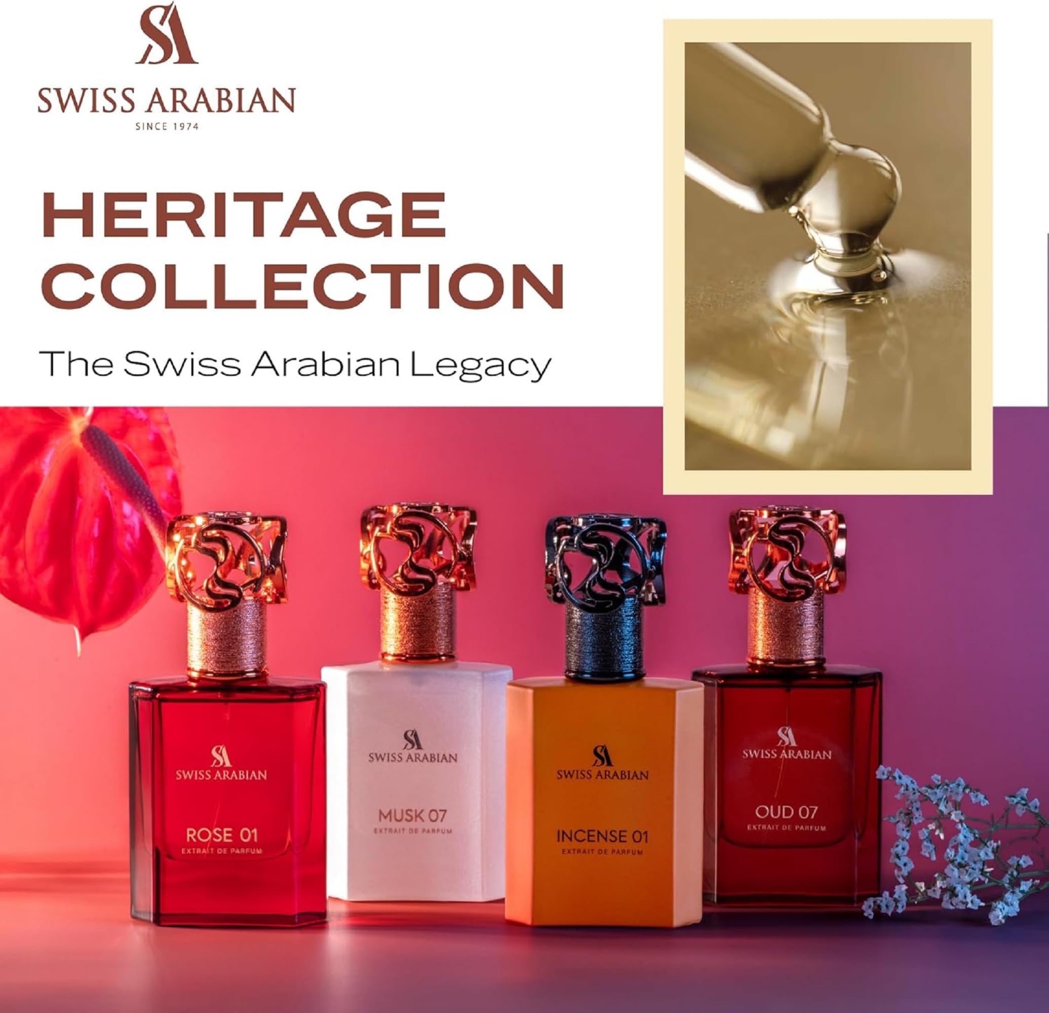 Swiss Arabian Perfumes Oud 07 Eau de Parfum Unisex 50ML - Eine luxuriöse Gourmand-Mischung aus Safran, Rose und süßer Praline - Opulente Duft