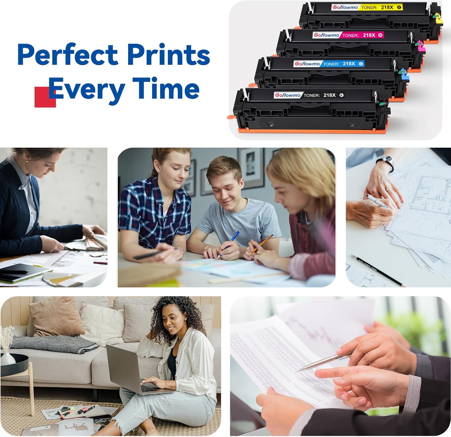 218X Toner Cartridges 4-Pack Compatible Replacement for HP Color Pro MFP 3301SDW 3301CDW 3301FDW 3201DW Printer 3301 3201 Series | W2180X W2181X W2182X W2183X