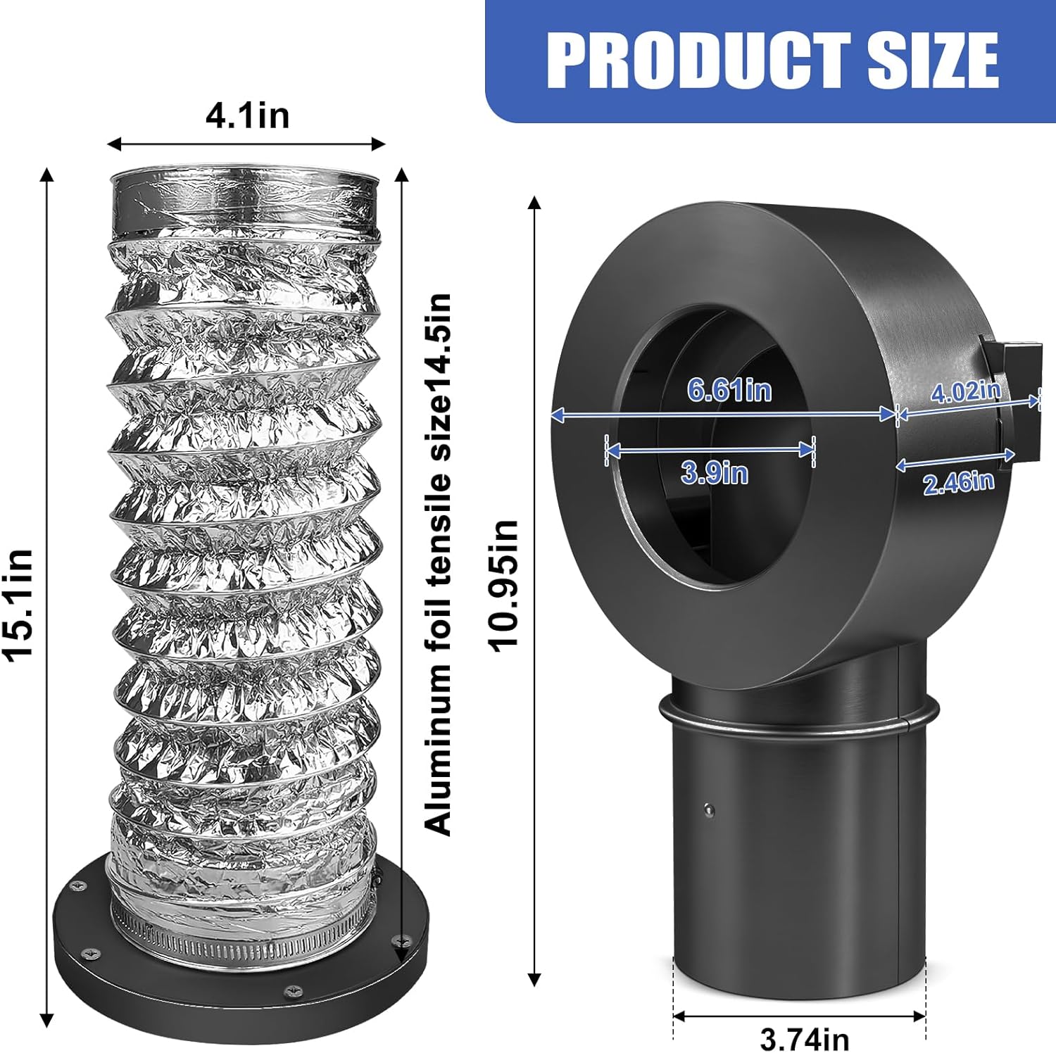 90° Magnetic Dryer Vent Coupler,Magnetic Dryer Vent Coupling 90-Degree Elbow with Strong Self-connection