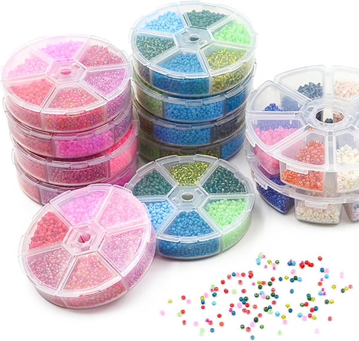 1 Box 3900pcs Mixed Color 2mm Glass Seed Beads-Small Round Spacer Loose Czech Beads for Jewelry Making Embroidery Accessories, (Purple) - Image 3