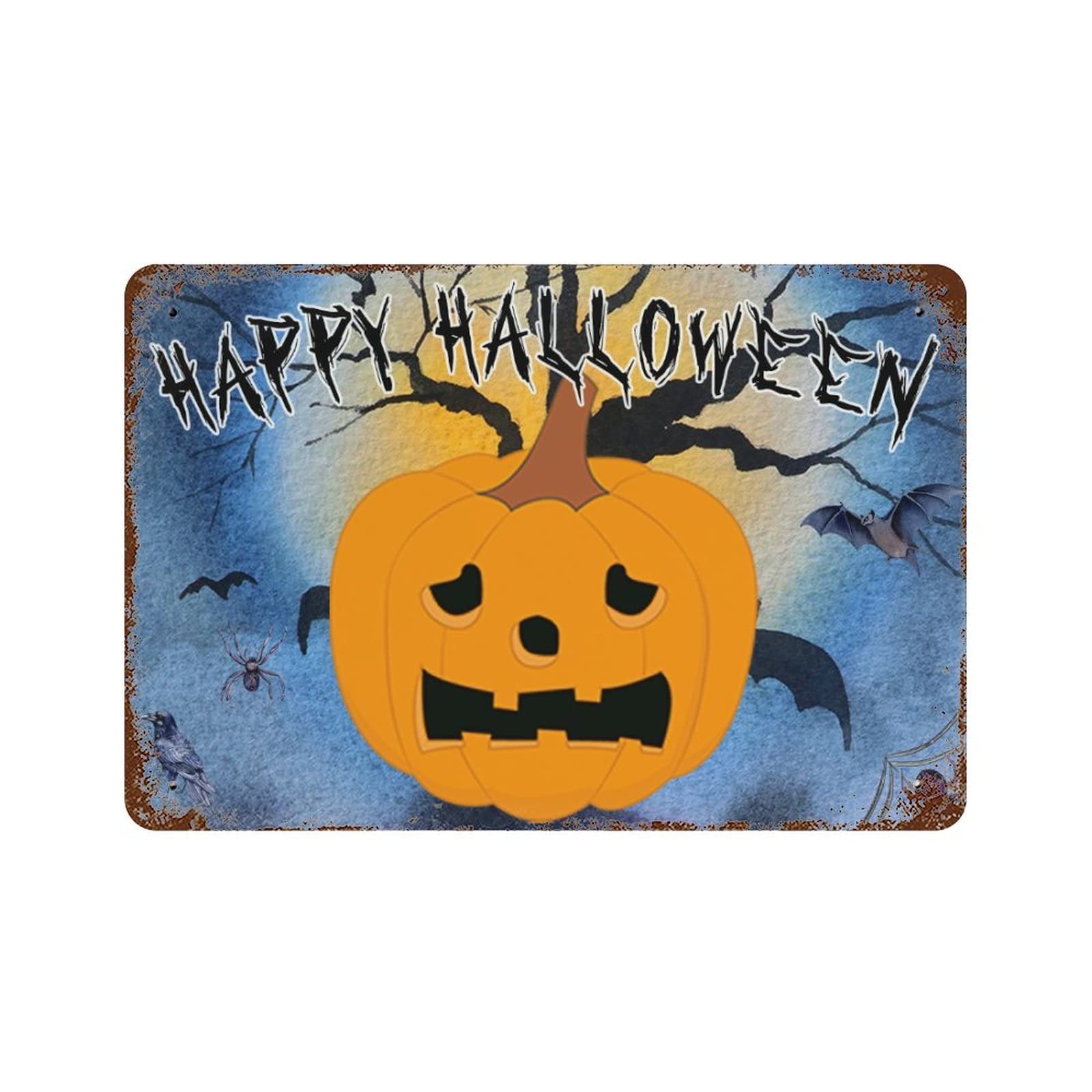 Panneau Halloween citrouille effrayante pour décorer votre entrée de maison en automne
