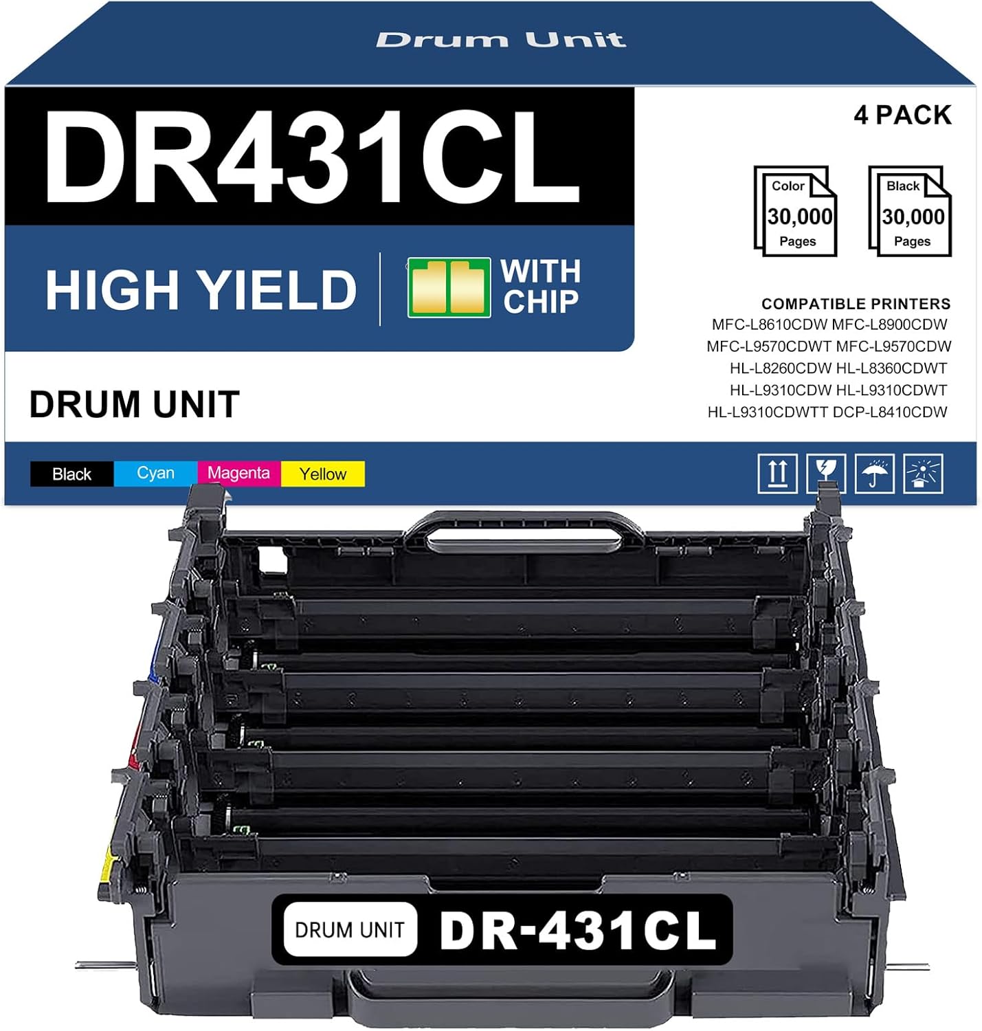 DR431CL / DR-431CL / DR431 Drum Unit Replacement for Brother MFC-L8900CDW L8610CDW, HL-L8260CDW L8360CDW L9310CDW, DCP-L8410CDW Printer (1-Pack)