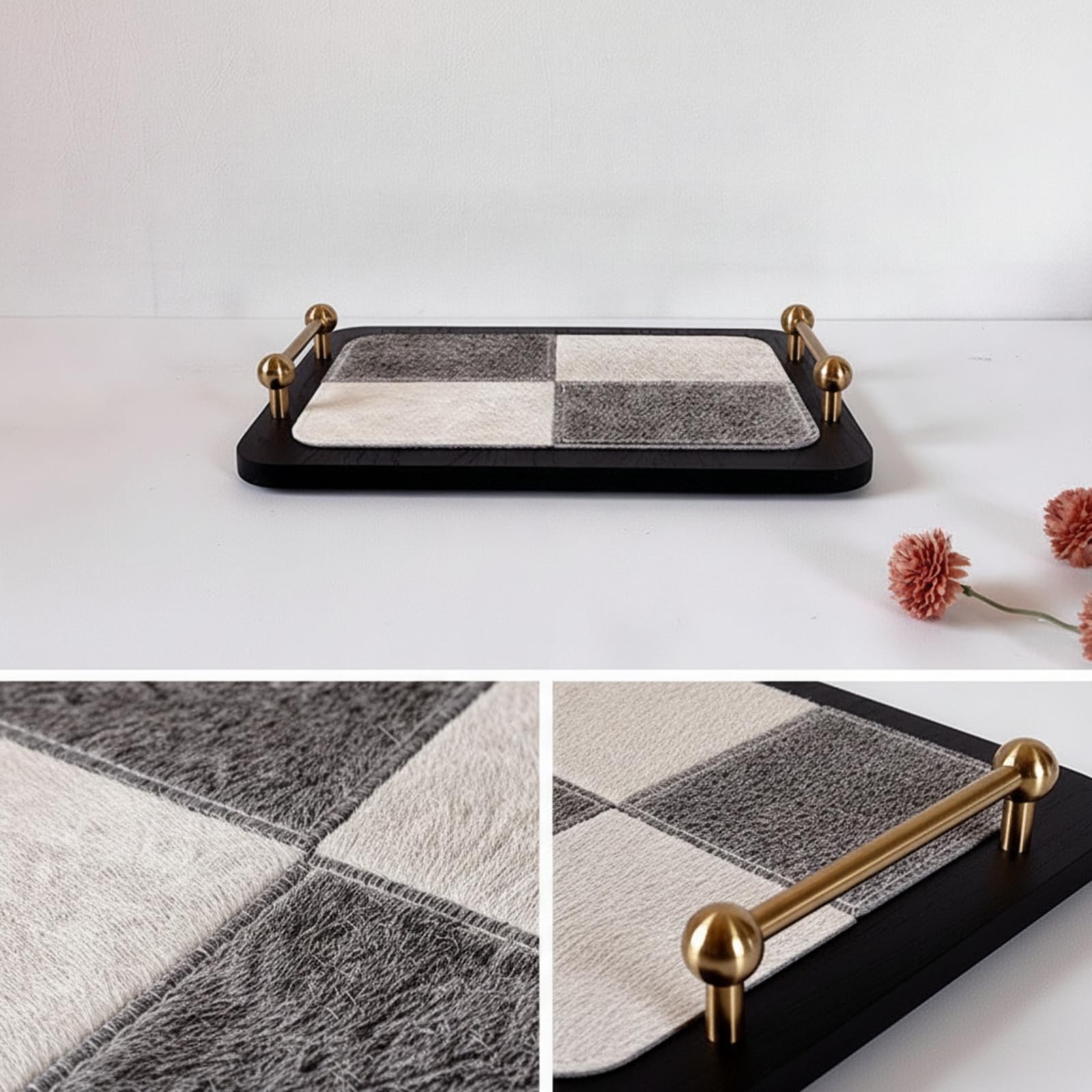Bandeja con Compacta, Plateado | Organizadora, Bandeja con , Elegante, Bandeja Rectangular, para Tocador