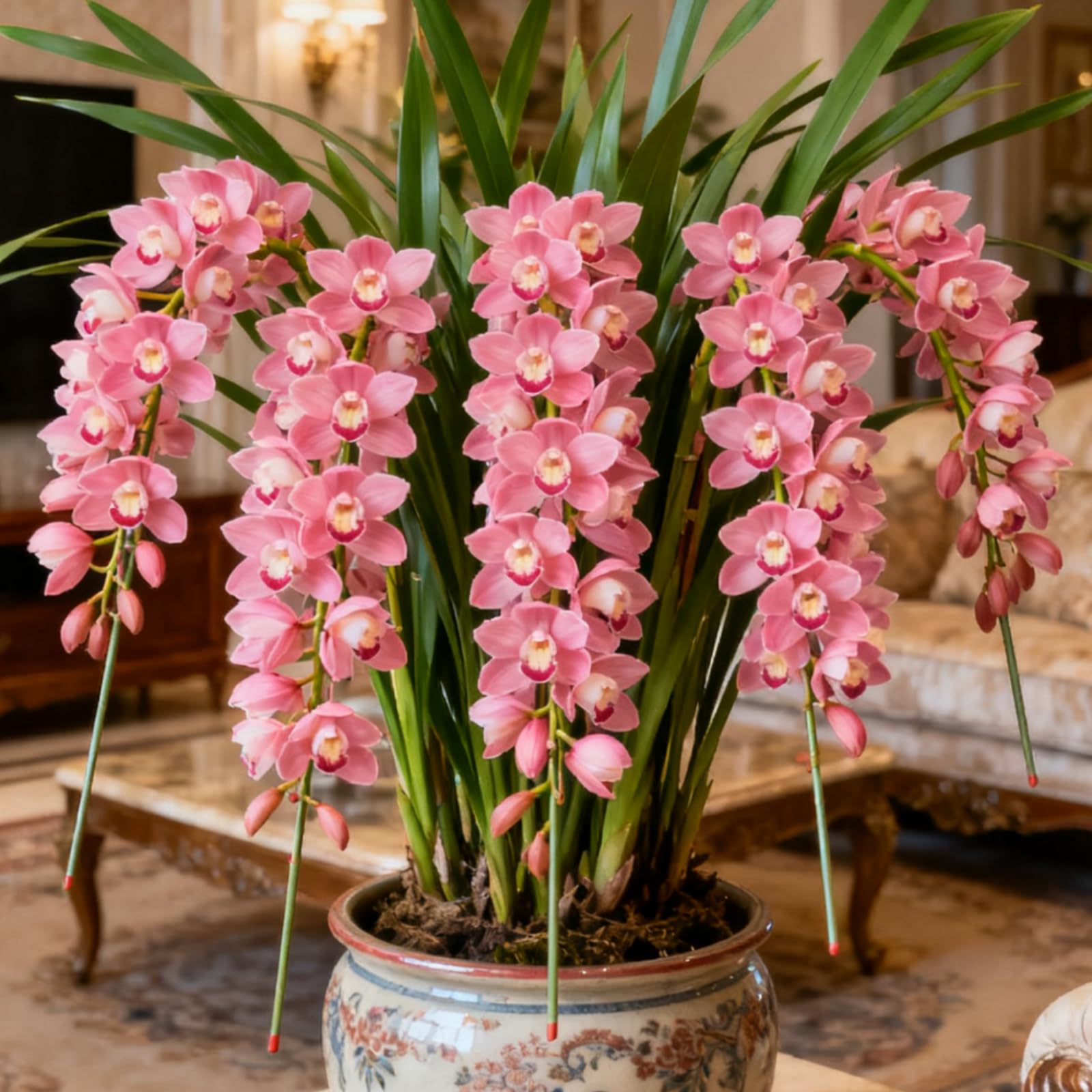 Hardy Cymbidium Bulbs & Outdoor Cymbidium Orchid Plants – Well-Suited for Balcony Settings, Creating Excellent Display-15 Rhizome-D