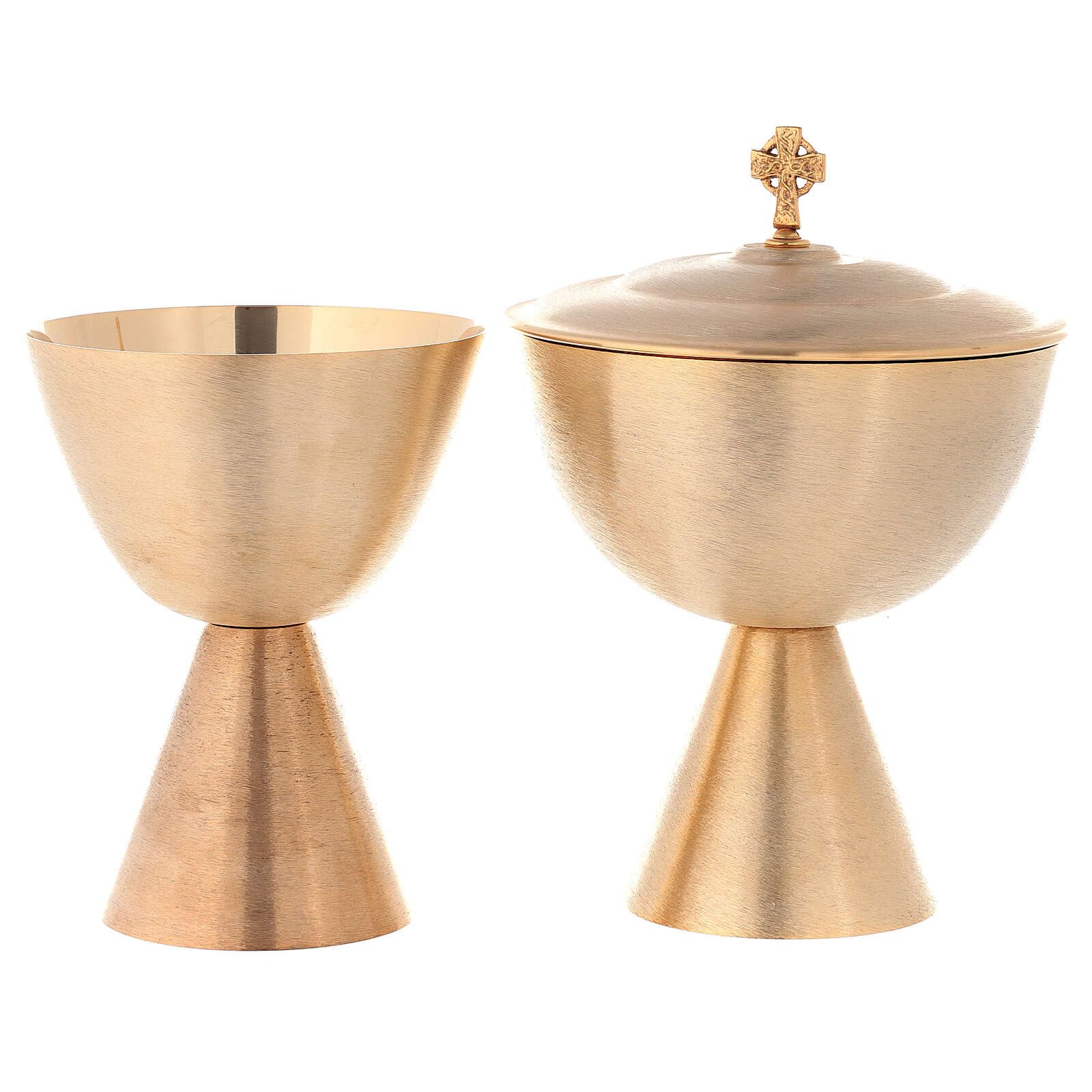 Holyart Calice, pisside, Patena, Patena offertoriale Satinati Bagno Oro, Patena offertoriale