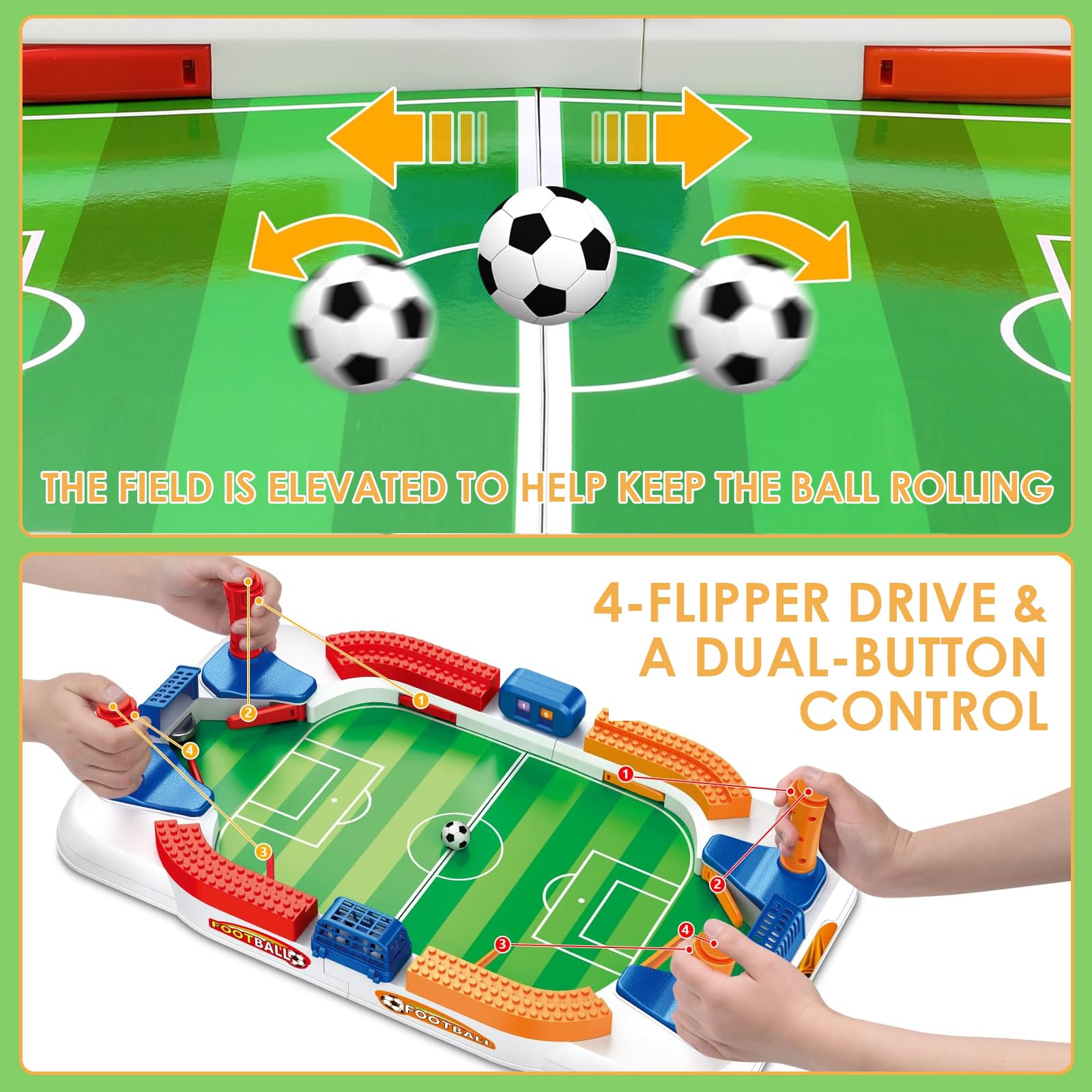 Futbolines para Niños, Futbolin Niños, Juego de Mesa Futbol, Regalos Futbol Niño, Mini Futbolin Interactivo para Dos Jugadores, para Cumpleaños, Juegos Familiares Entre Niño, Adultos
