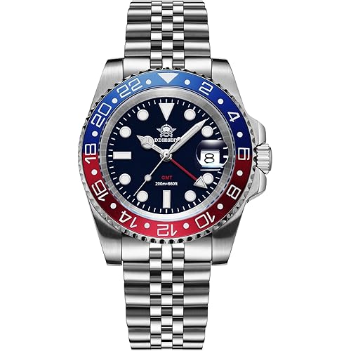 ADDIESDIVE GMT Watches for Men Swiss Quartz Movement Waterproof 200 M Luminous Analog Two Tone Luxury Wrist Watch