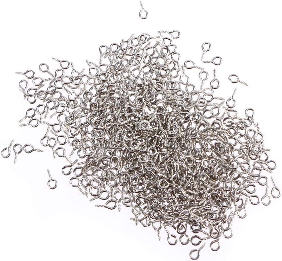 FARUTA 500PCS 10MM Screw Eye Pin Screw Peg Screw Eye Hook Mini Metal Jewelry