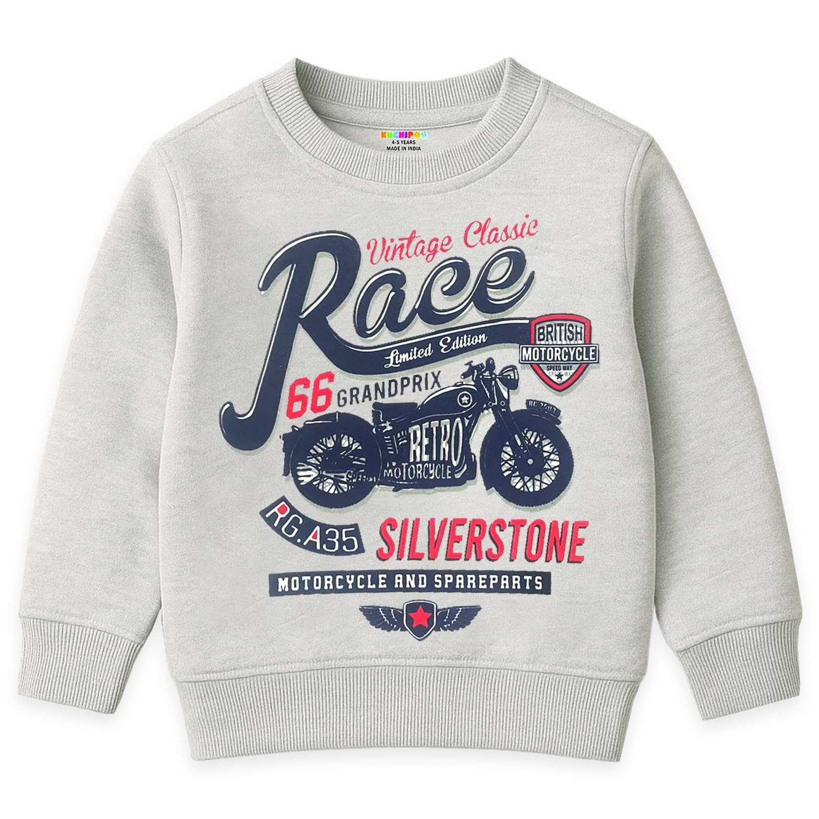Kuchipoo Boys Regular Fit Winterwear Sweatshirt