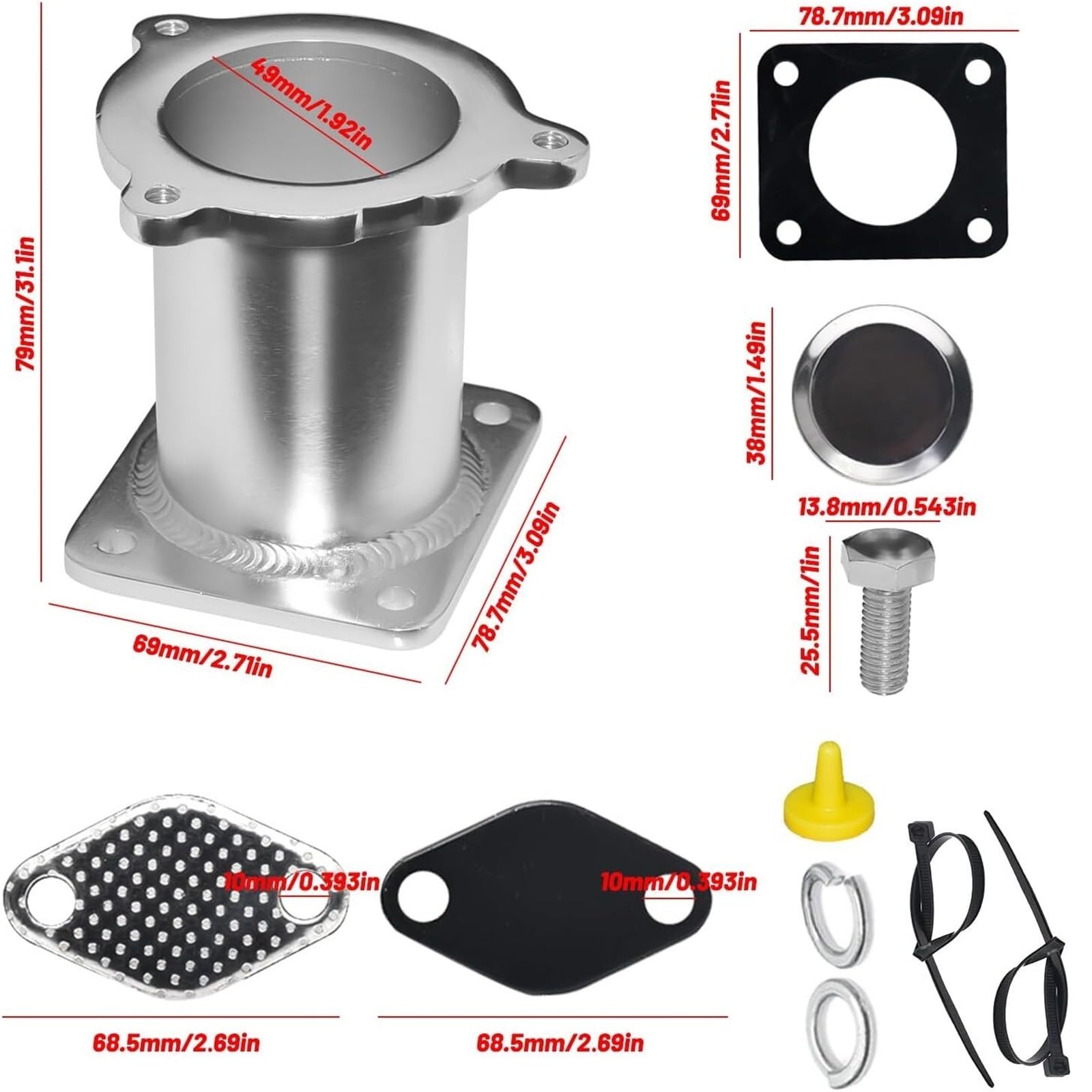 Kit di rimozione valvola Egr Adatto per BMW M47N2 M57N2 E60 E61 E87 E90 E92 E93 320 325D 330D 525D 530D 11717804381 ​​Kit valvola di smontaggio EGR
