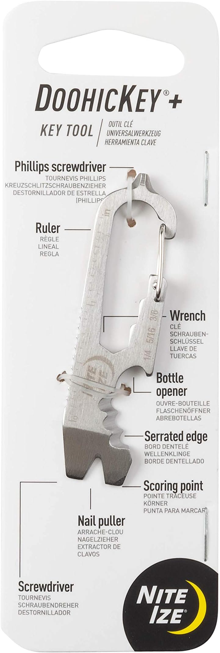 KMTSE-11-R3 DoohicKey Keychain Multi Tool, Stainless Stee