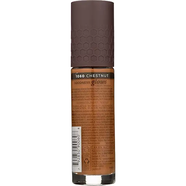 Burt's Bees Goodness Glows Liquid Makeup, Chestnut - 1.0 Ounce 2