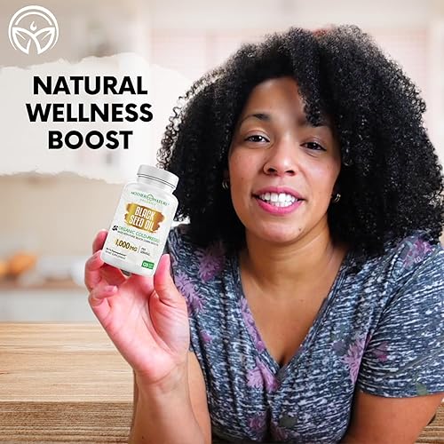 Miniatura 8 de Mother Nature - Cápsulas de aceite de semillas negras  Comino orgánico prensado en frío Nigella Sativa  Aceite de comino líquido de semillas negras