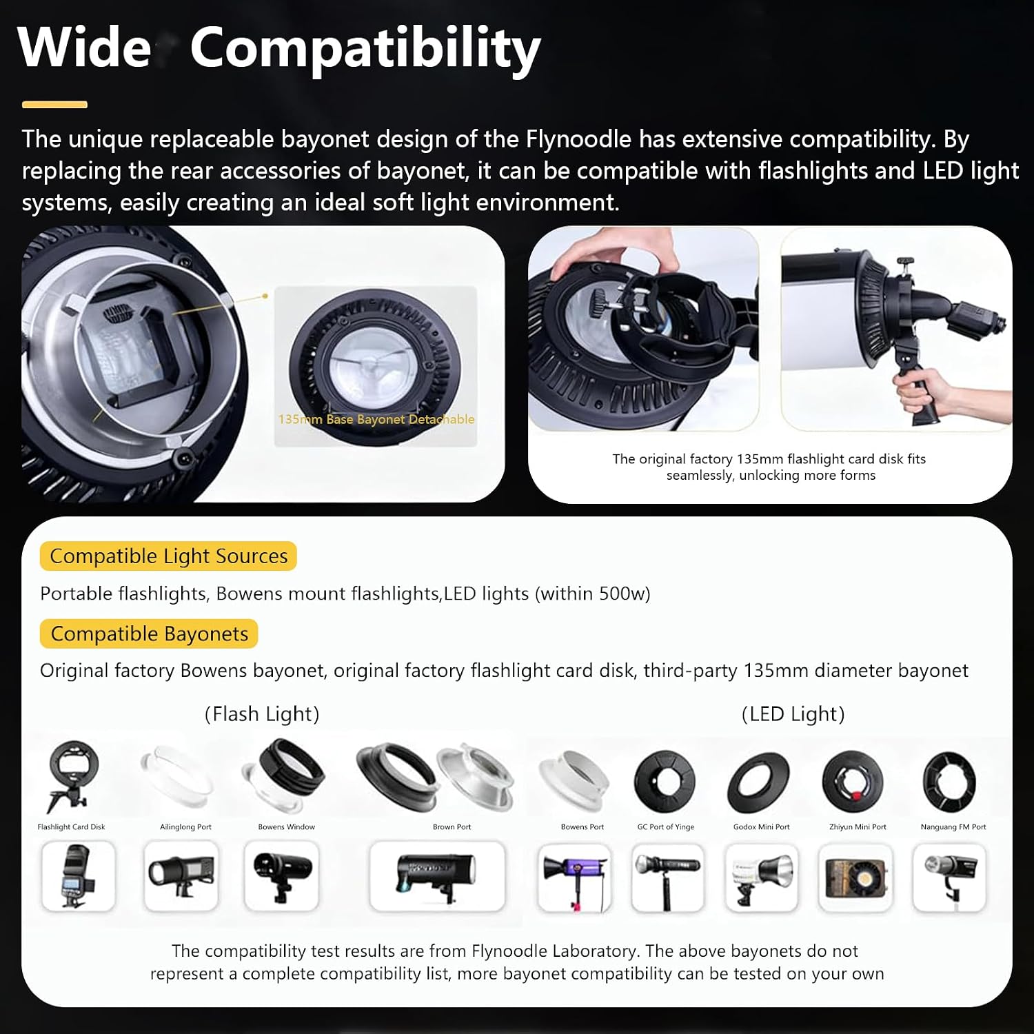 Air Tube Pro 120 Inflatable Modifier for Monolights with Fresnel Lens, 360° Adjustable, 210° Ultra-Wide Softbox for Bowens Mount Flash & 500W LED Pocket-Sized Light Tube Soft Box
