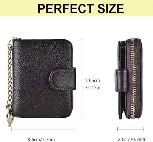 Miniatura 2 de Beurlike Cartera de tarjeta de crédito RFID para mujer, estuche organizador de cuero para mujer, pequeño titular de la tarjeta de seguridad