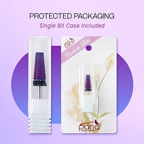 Miniatura 136 de PANA Broca de carburo de uñas 5 en 1 – Uso de rotación bidireccional para zurdos y diestros – acrílico de eliminación rápida o gel duro – vástago