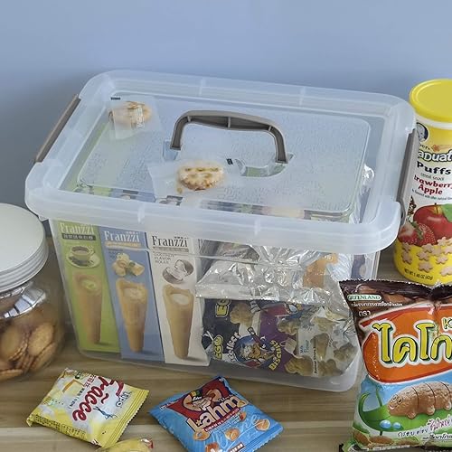 Miniatura 3 de Contenedor de plástico con tapa, caja de 12 cuartos de galón, juego de 1