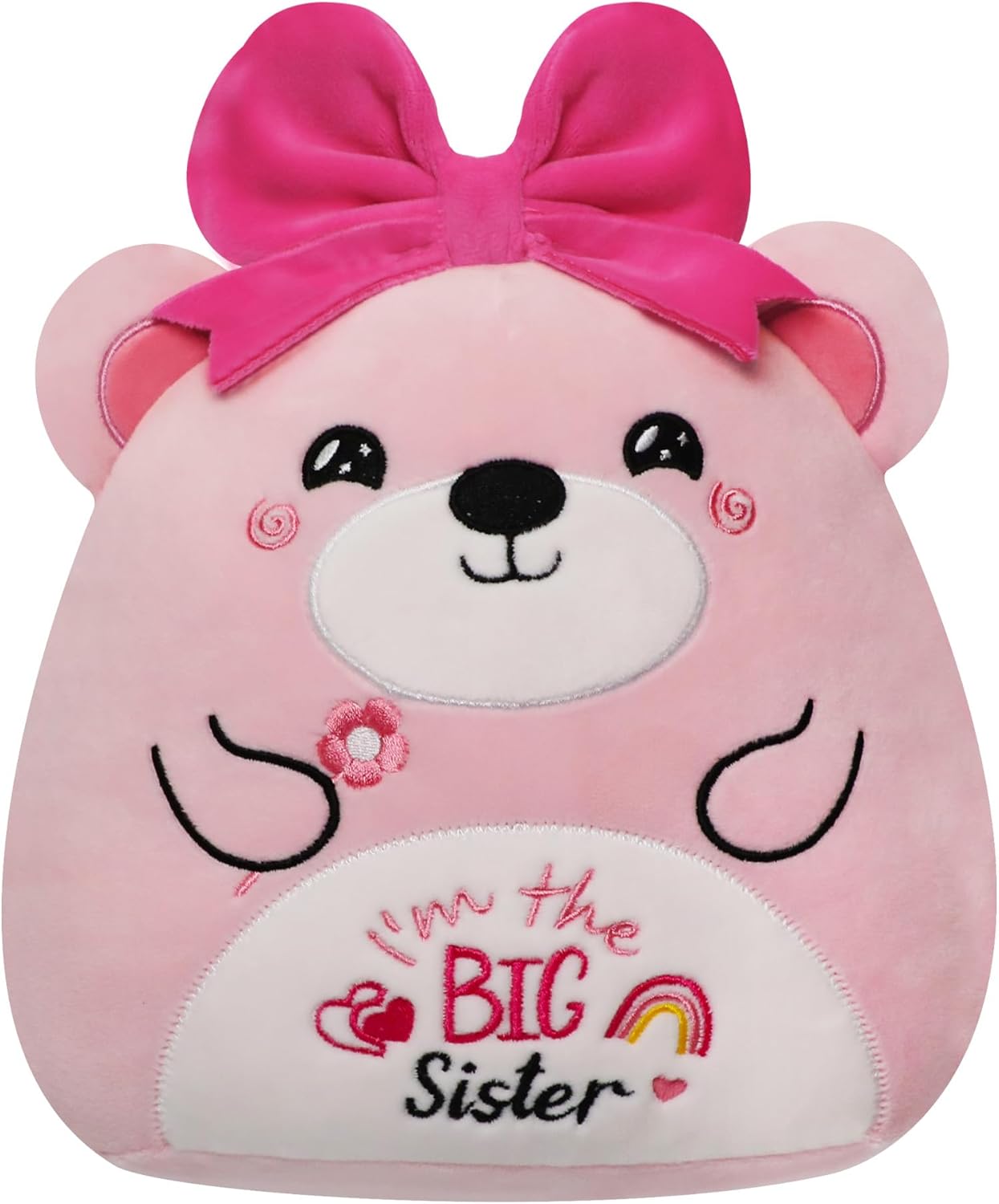 Big Sister Pink Axolotl Plush - I’m the Big Sister Salamander Stuffed Animal for Girls Perfect Christmas New Baby Announcement Sibling Gift Ideas 9 Inch