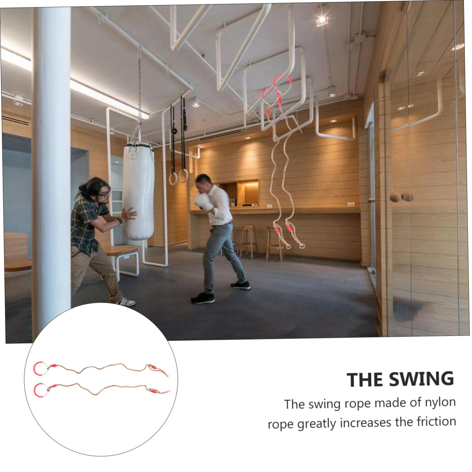 ibasenice 1 Pair Fitness Rings Workout LAT Gymnastic Rings Hands Pull up Strength Gym Rings Suspension Gymnastics Rings Portable Gym Exercise Tools Training Exercise Rings Colorful Iron