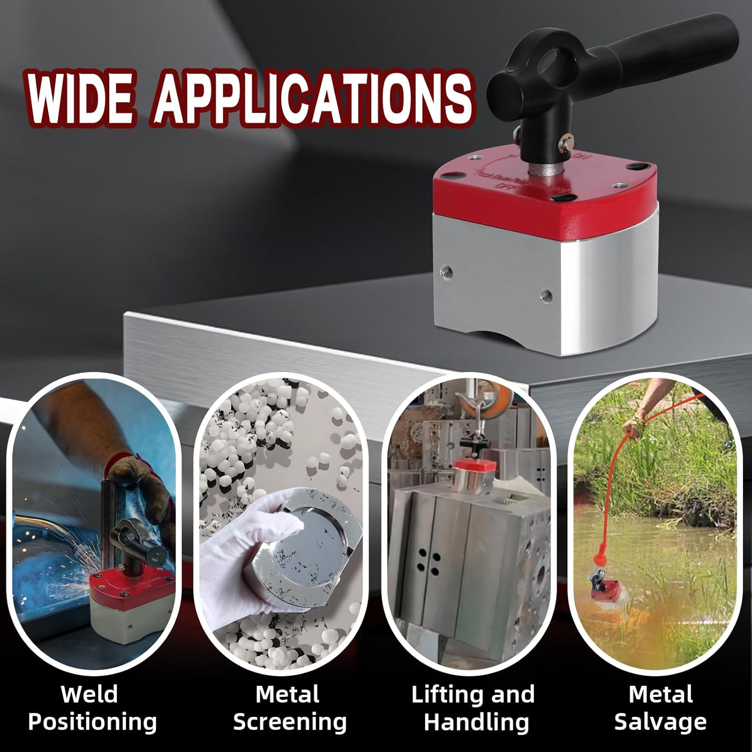 DTLHCNCT 600 LB ON/Off Magnets, Magnetic Welding Holder, Multipurpose Switch Magnet for Lifting and Handling,Metal Screening,Weld Positioning,Metal Salvage (2 Pack)