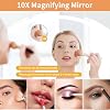 TRIOBLADE Vanity Mirror with Lights LED Lighted Up Makeup Mirrors with Dimmable 3 Modes and Brightness Adjustment Touch Screen Control 10X Magnifying Glass for Bedroom Dressing Room (60x50cm)