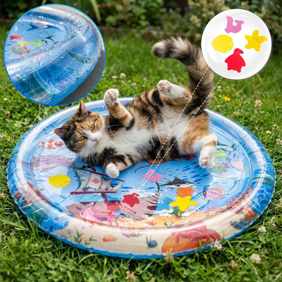 Sensorische Wasserspielmatte für Katzen, Pfotenteich für Katzen(1pc-h)