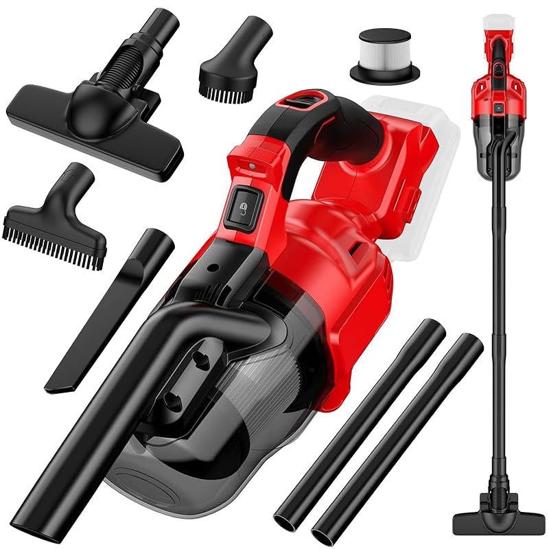 Aspirador portátil sem fio Vijezoy 5 em 1 para bateria Milwaukee M18, motor brushless de 500 W, 16 kPa, filtro HEPA e reservatório de 600 mL