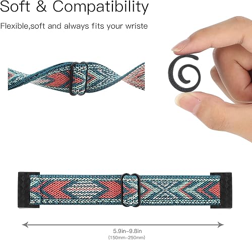 Miniatura 3 de YONWORTH Correa de reloj ajustable de nailon elástica compatible con Fitbit Charge 4/Charge 3/SE, correa elástica de nailon transpirable, correa